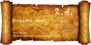 Komjáti Axel névjegykártya